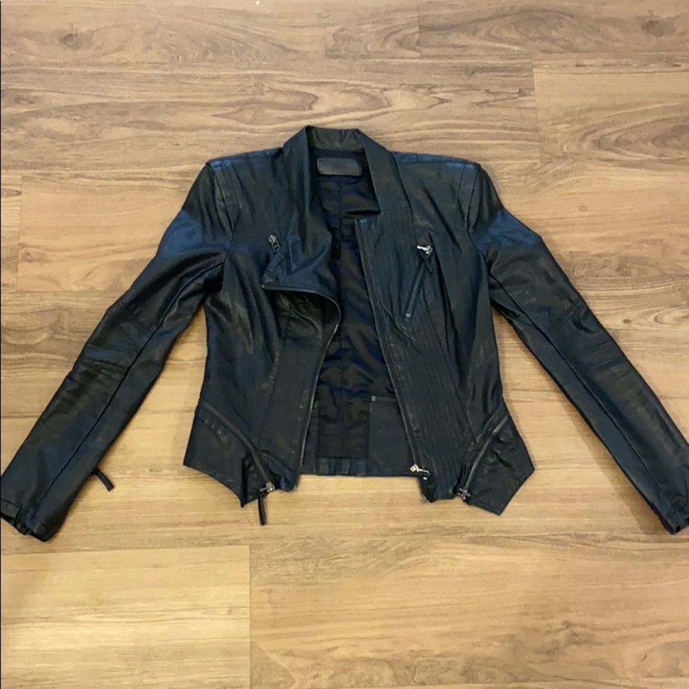 Black leather jacket